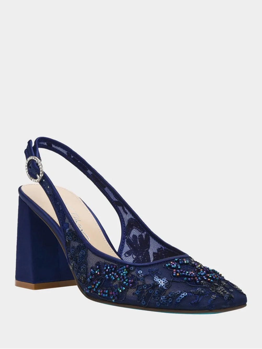 Ninah Mesh Block Heel Slingback Pumps